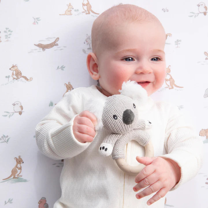 Living Textiles Ring Rattle - Koala