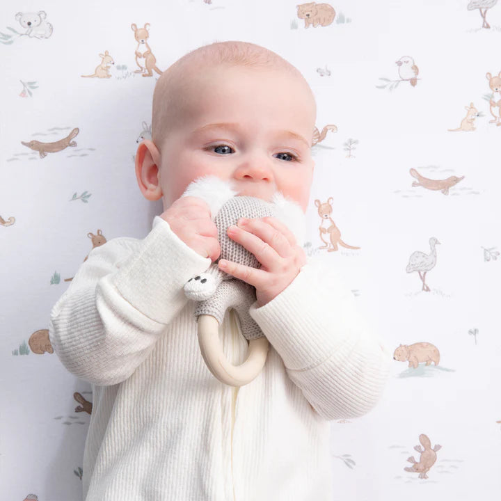 Living Textiles Ring Rattle - Koala