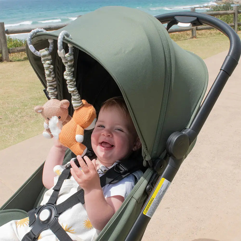 Living Textiles 2pk Stroller Toys - Bear & Fox