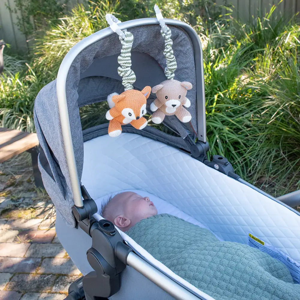 Living Textiles 2pk Stroller Toys - Bear & Fox
