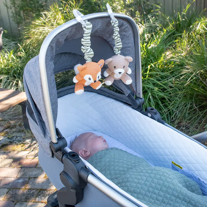 Living Textiles 2pk Stroller Toys - Bear & Fox