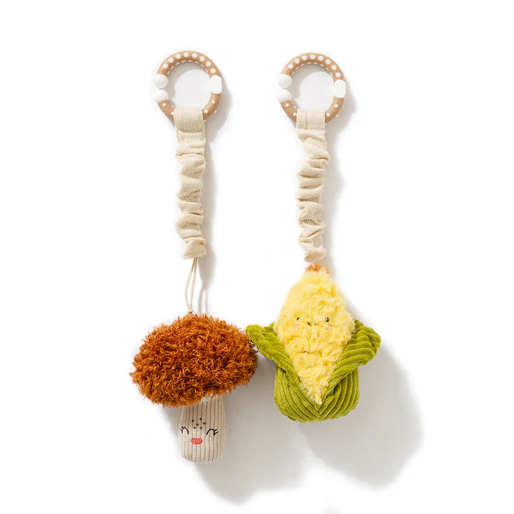 Living Textiles 2 Pack Mini Market Brunch Stroller Toys - Mushroom & Corn
