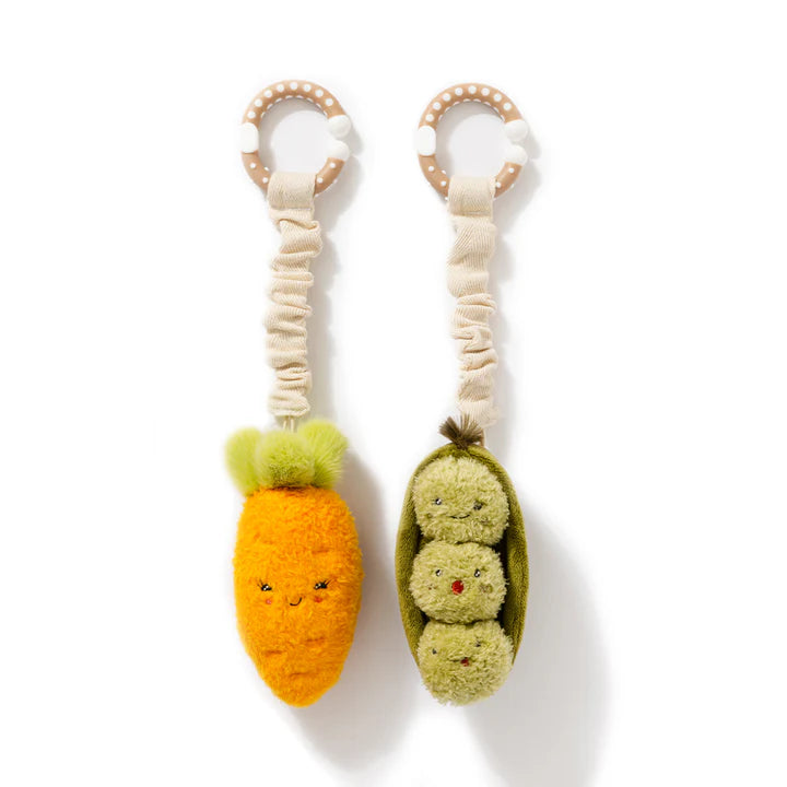 Living Textiles 2 Pack Mini Market Brunch Stroller Toys - Carrot & Green Peas
