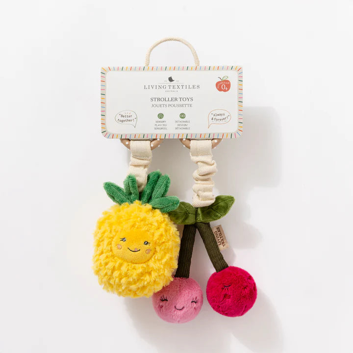 Living Textiles 2 Pack Mini Market Brunch Stroller Toys - Pineapple & Cherries