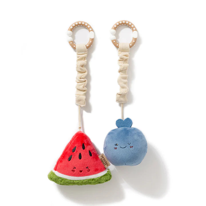 Living Textiles 2 Pack Mini Market Brunch Stroller Toys - Watermelon & Blueberry