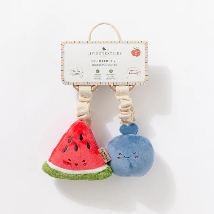 Living Textiles 2 Pack Mini Market Brunch Stroller Toys - Watermelon & Blueberry