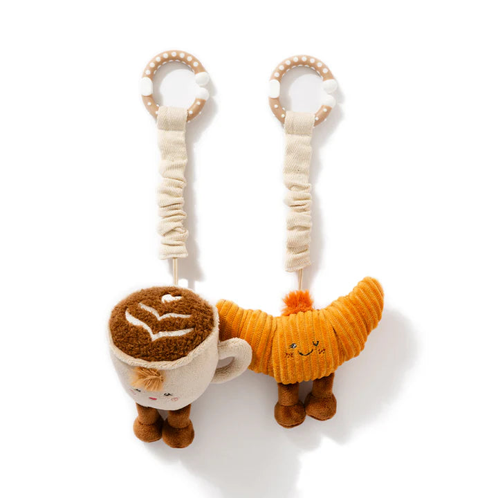 Living Textiles 2 Pack Mini Market Stroller Toys - Coffee & Croissant