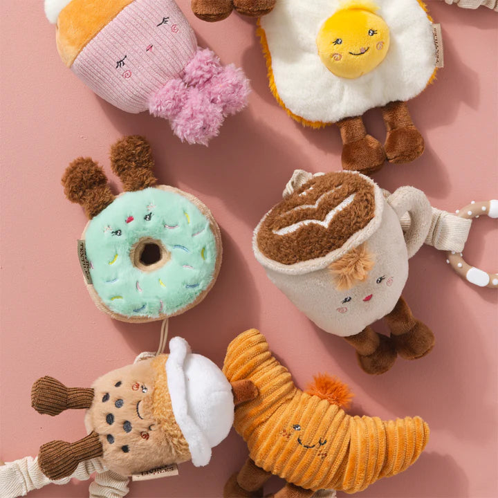 Living Textiles 2 Pack Mini Market Stroller Toys - Coffee & Croissant
