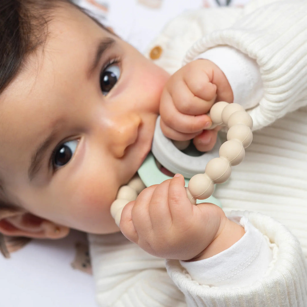 Playground Silicone Elephant Teether - Light Sage