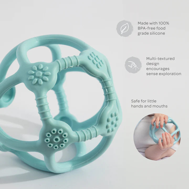Playground Silicone Teething Ball - Light Blue