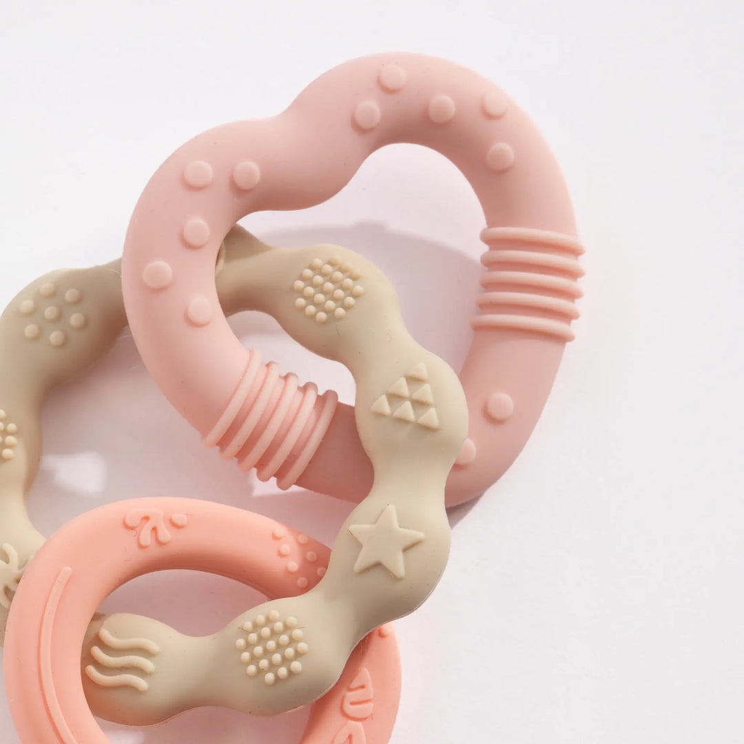 Playground Silicone Bunny Teether - Pink