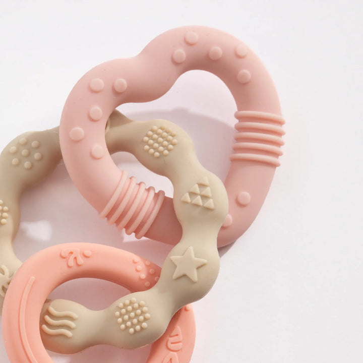 Playground Silicone Bunny Teether - Pink