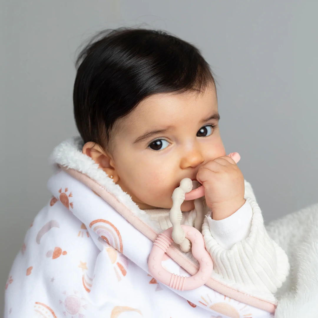 Playground Silicone Bunny Teether - Pink