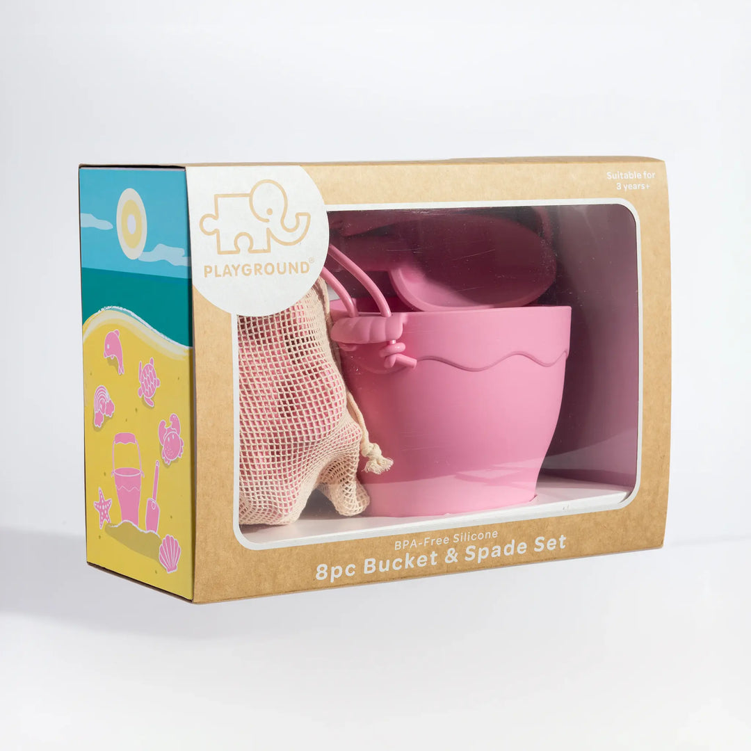 Playground 8pc Silicone Bucket Set - Light Pink