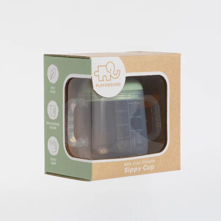 Playground by Living Textiles Silicone Sippy Cup - Light Sage
