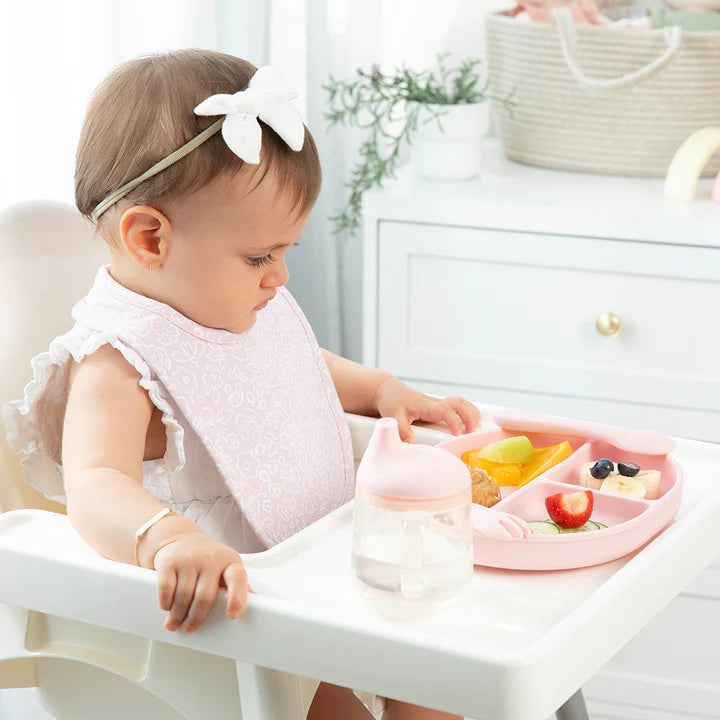 Playground by Living Textiles Silicone Feeding Set- Light Pink