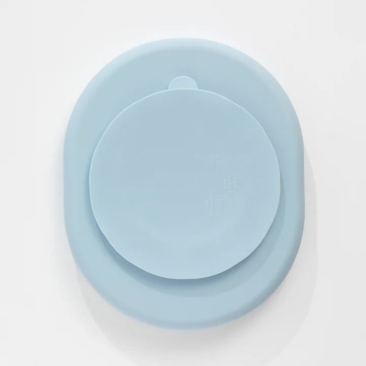 Playground by Living Textiles Silicone Feeding Set- Dusty Blue
