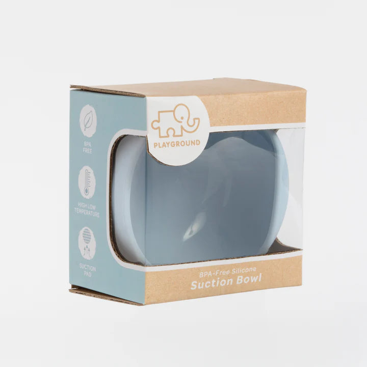 Playground by Living Textiles Silicone Bowl- Dusty Blue