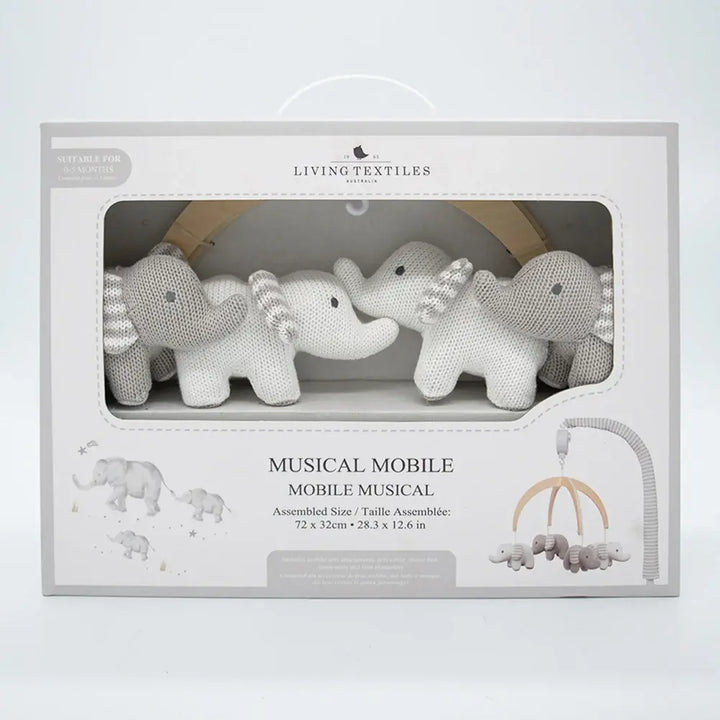 Living Textiles Musical Mobile Set - Elephants