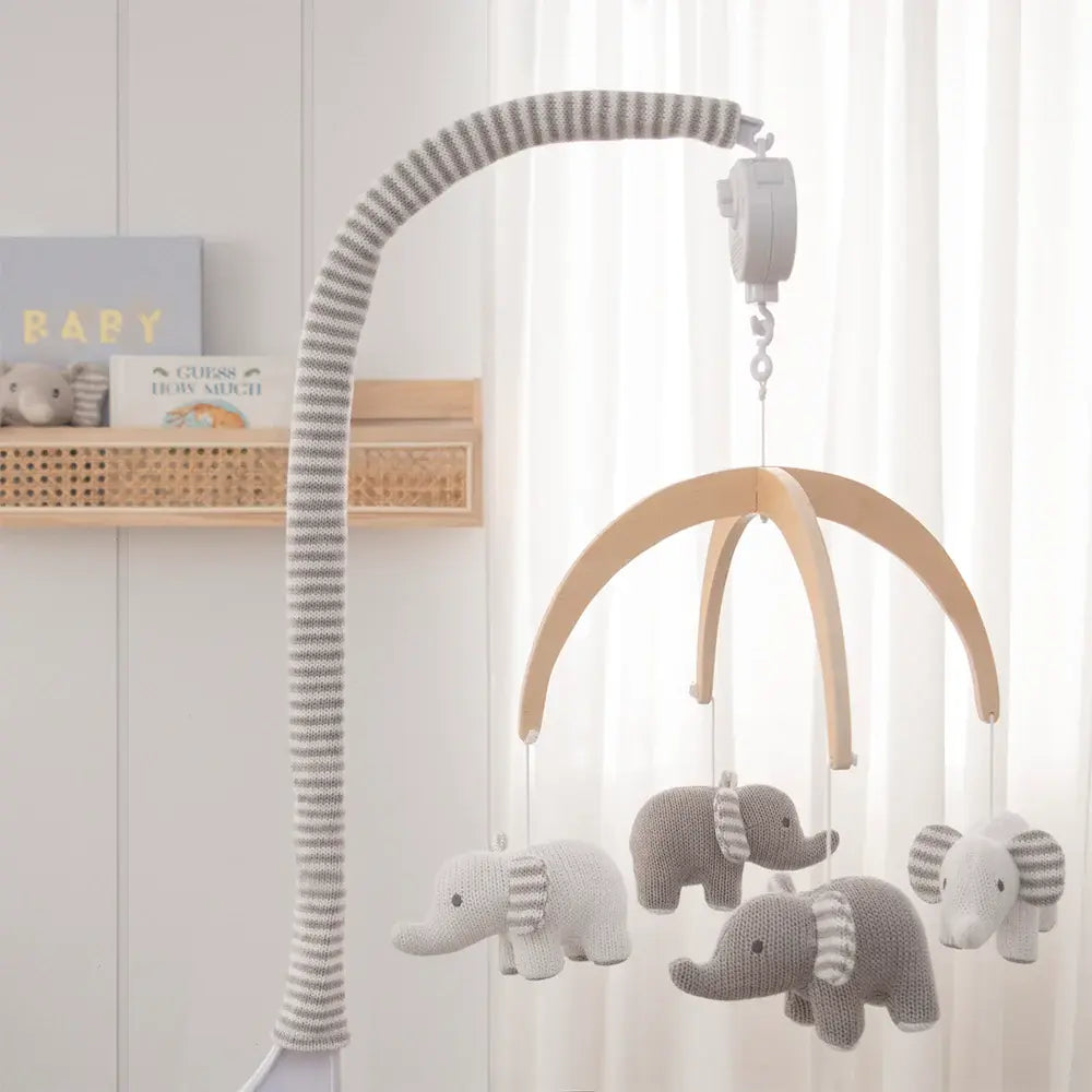 Living Textiles Musical Mobile Set - Elephants