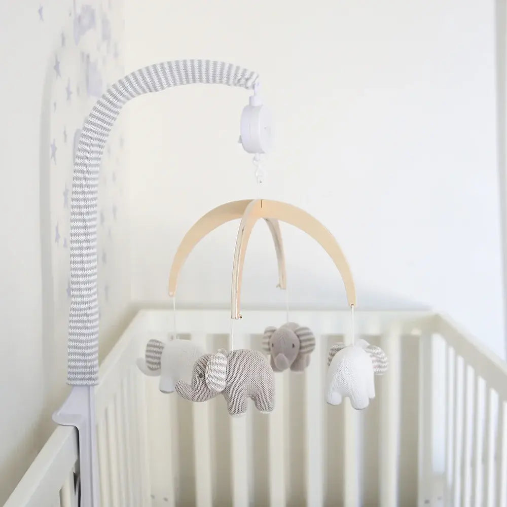 Living Textiles Musical Mobile Set - Elephants