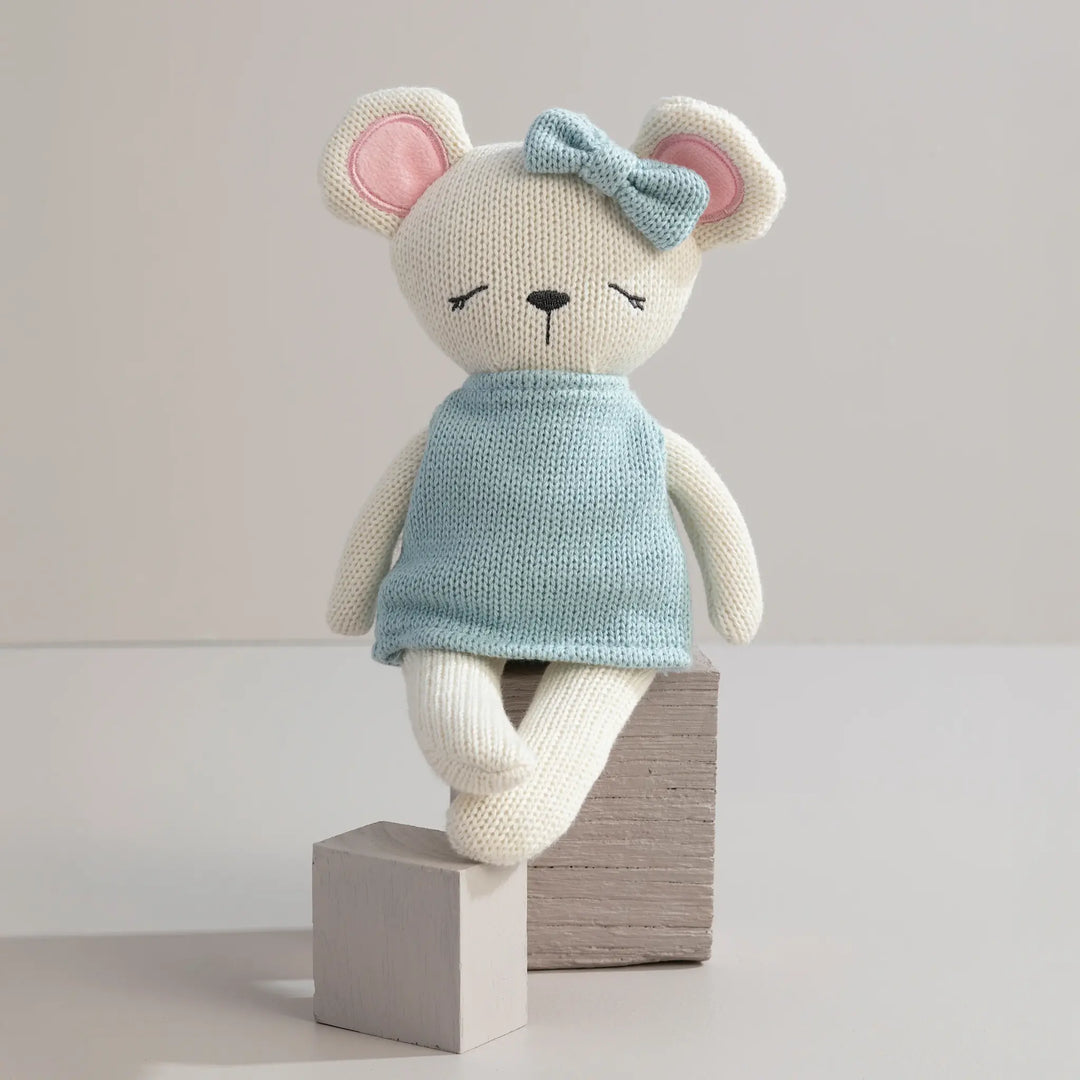 Living Textiles Knitted Animal Toy- Molly the Mouse
