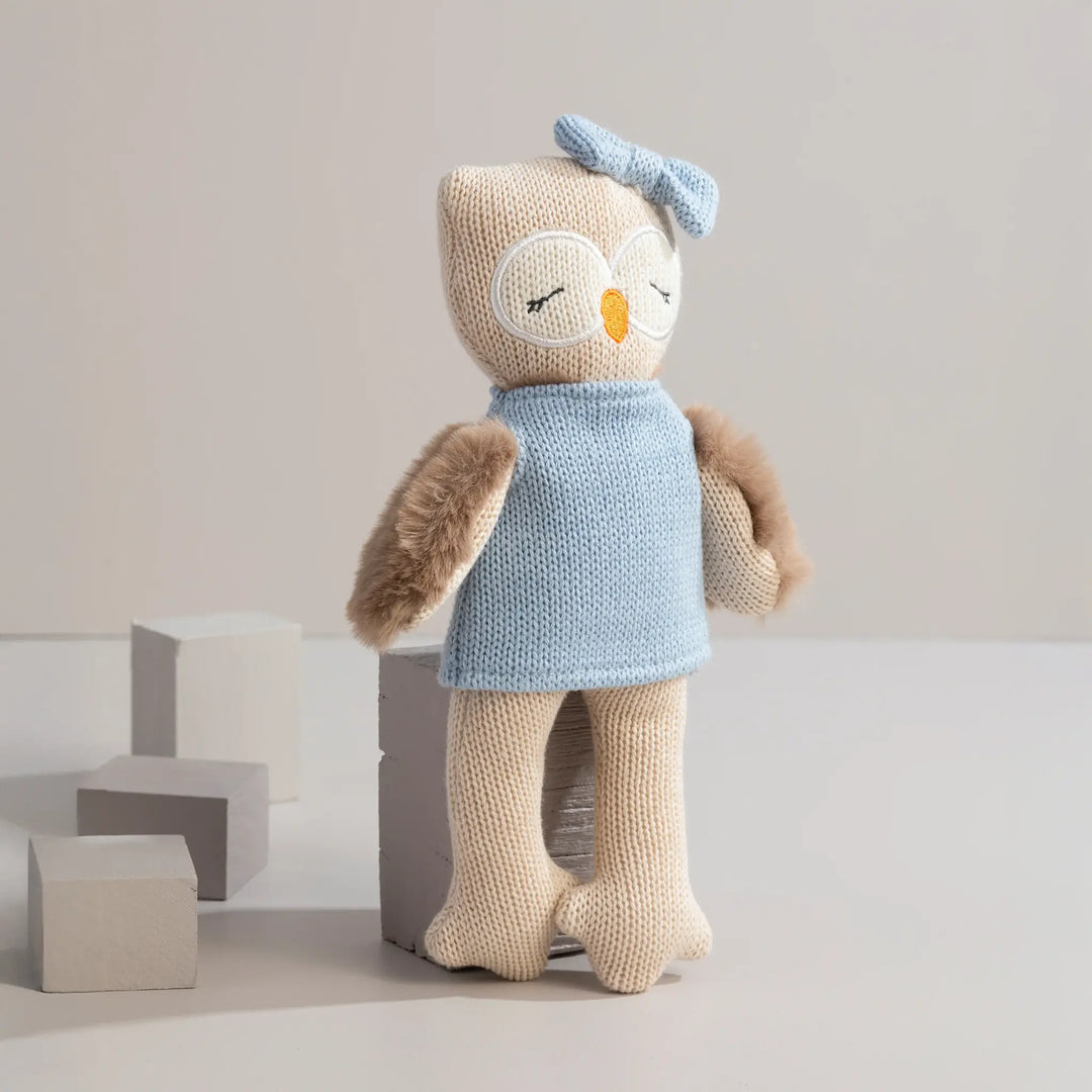 Living Textiles Knitted Animal Toy- Ollie the Owl
