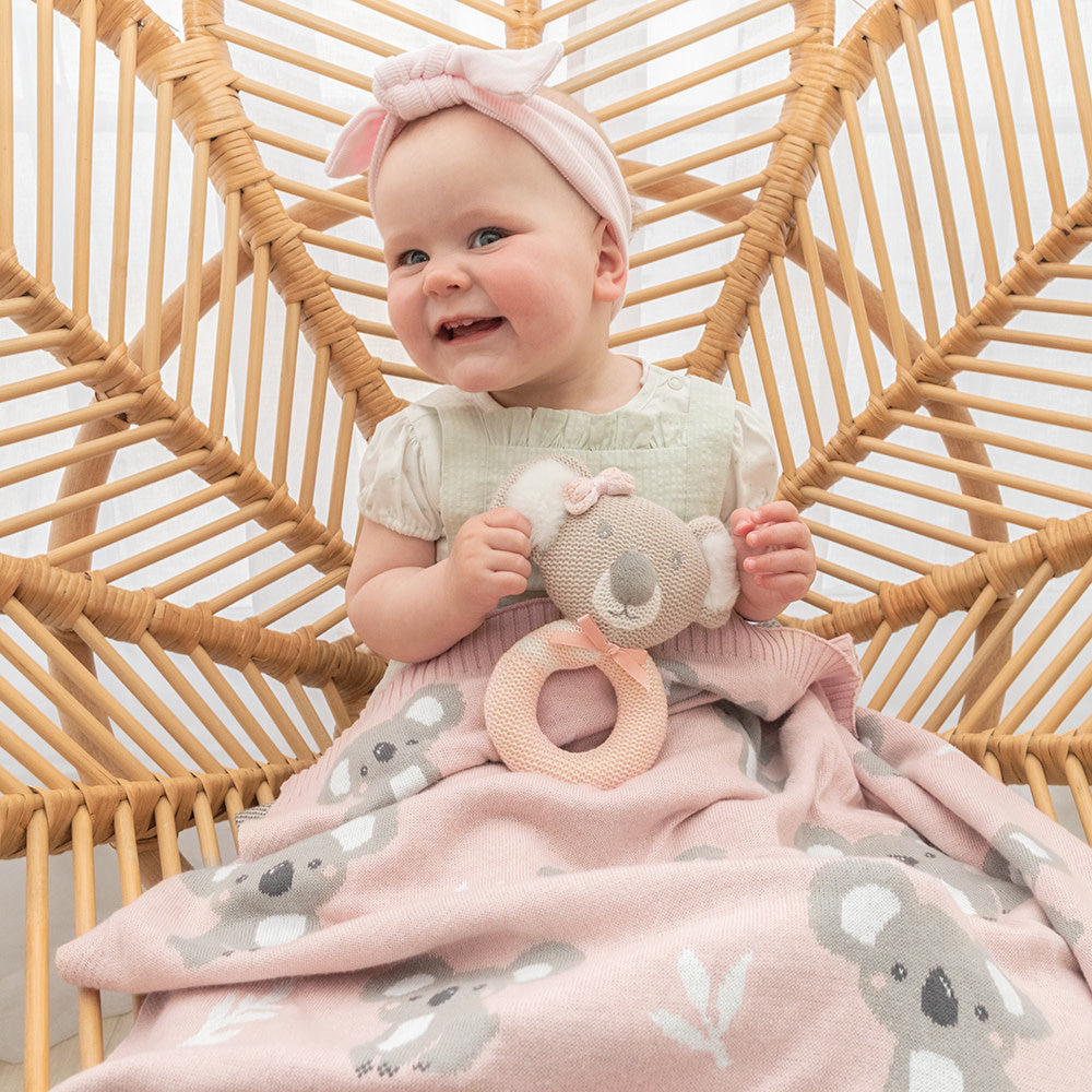 Australiana Baby Blanket - Koala/Blush