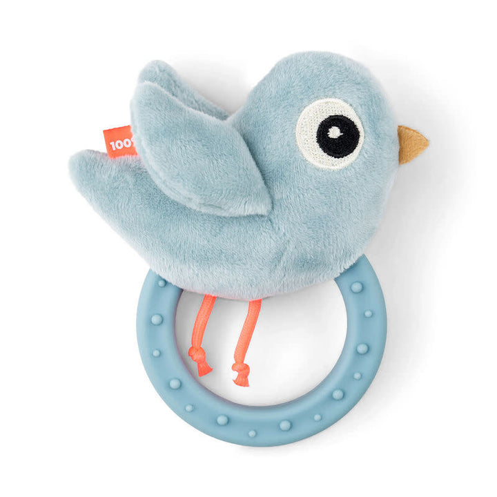 Done by deer Sensory rattle with teether Birdee Blue