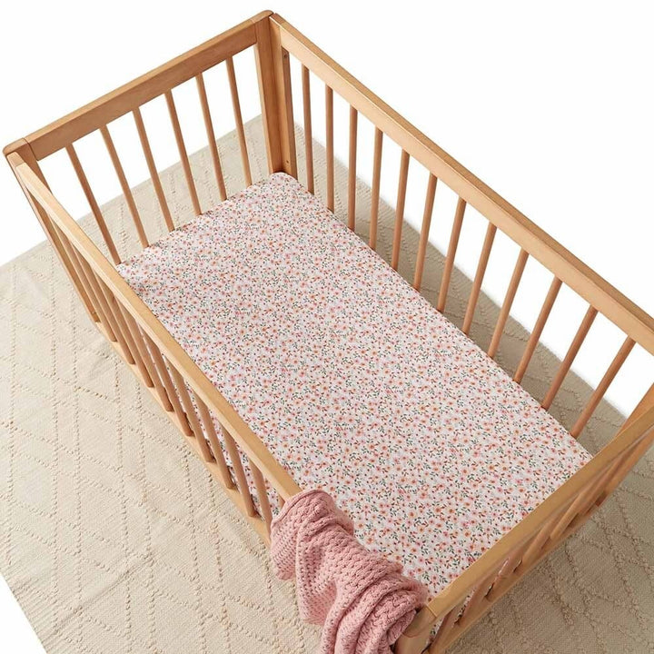 Fitted Cot Sheet Spring Floral