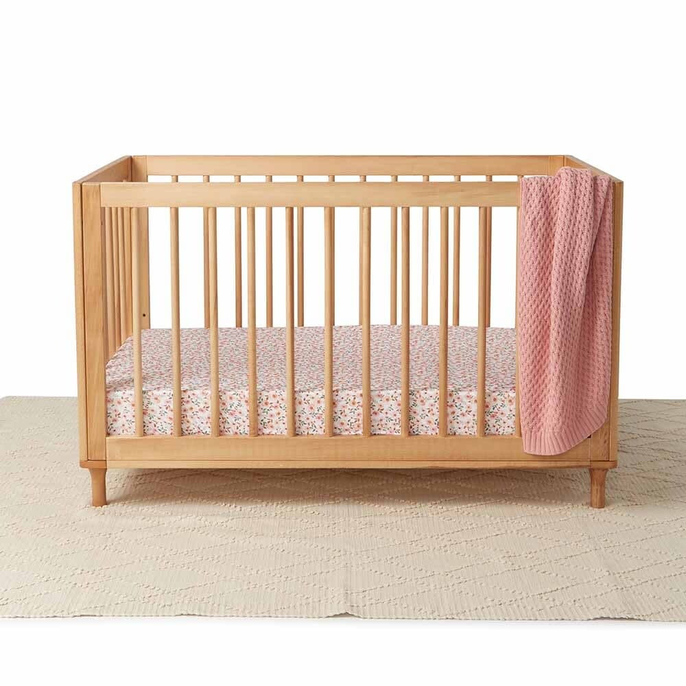 Fitted Cot Sheet Spring Floral