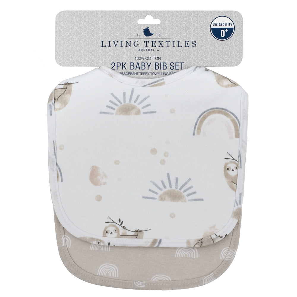 2pk Bibs-Sloth/Rainbow