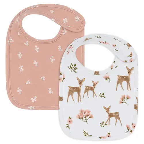 Living Textiles 2pk Baby Bib Set - Sophia's Garden
