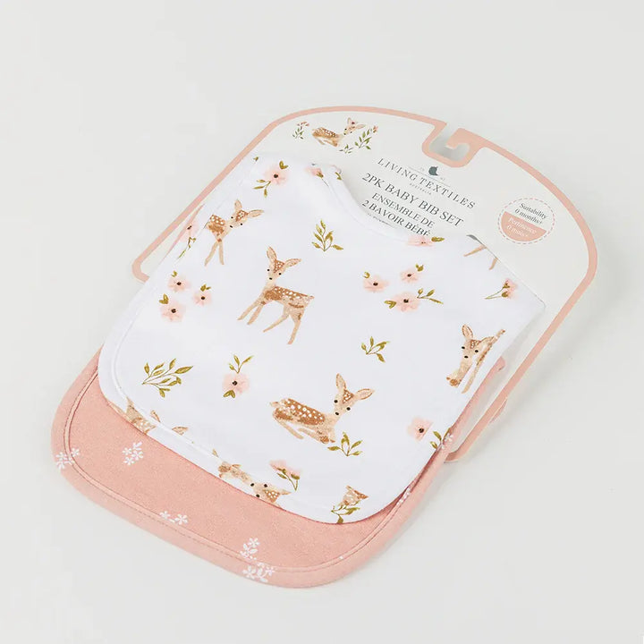 Living Textiles 2pk Baby Bib Set - Sophia's Garden