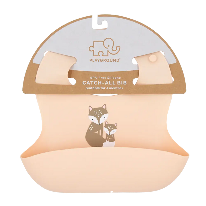 Playground Silicone Bib - Fox/Blush