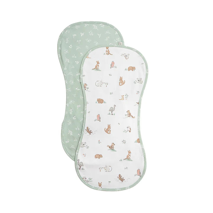 Living Textiles 2 Pack Organic Burp Cloths - Australiana