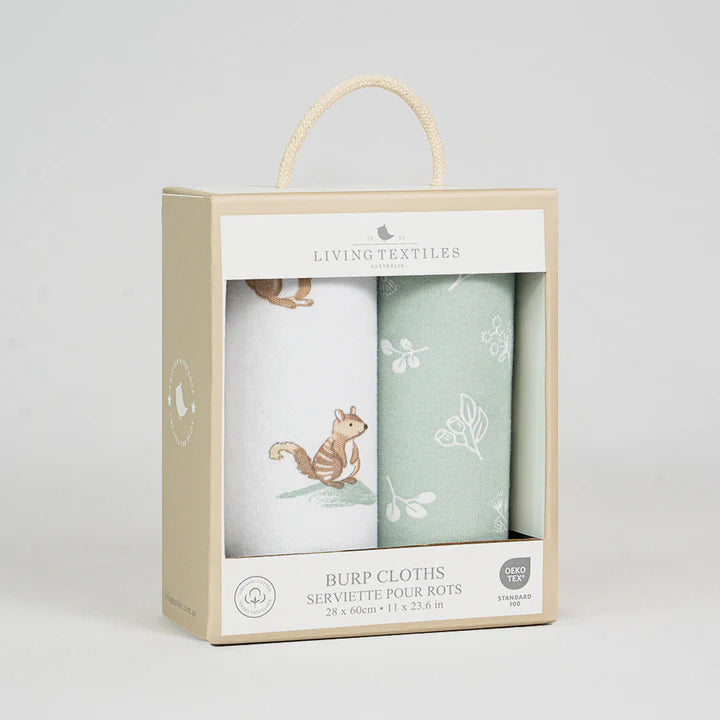 Living Textiles 2 Pack Organic Burp Cloths - Australiana