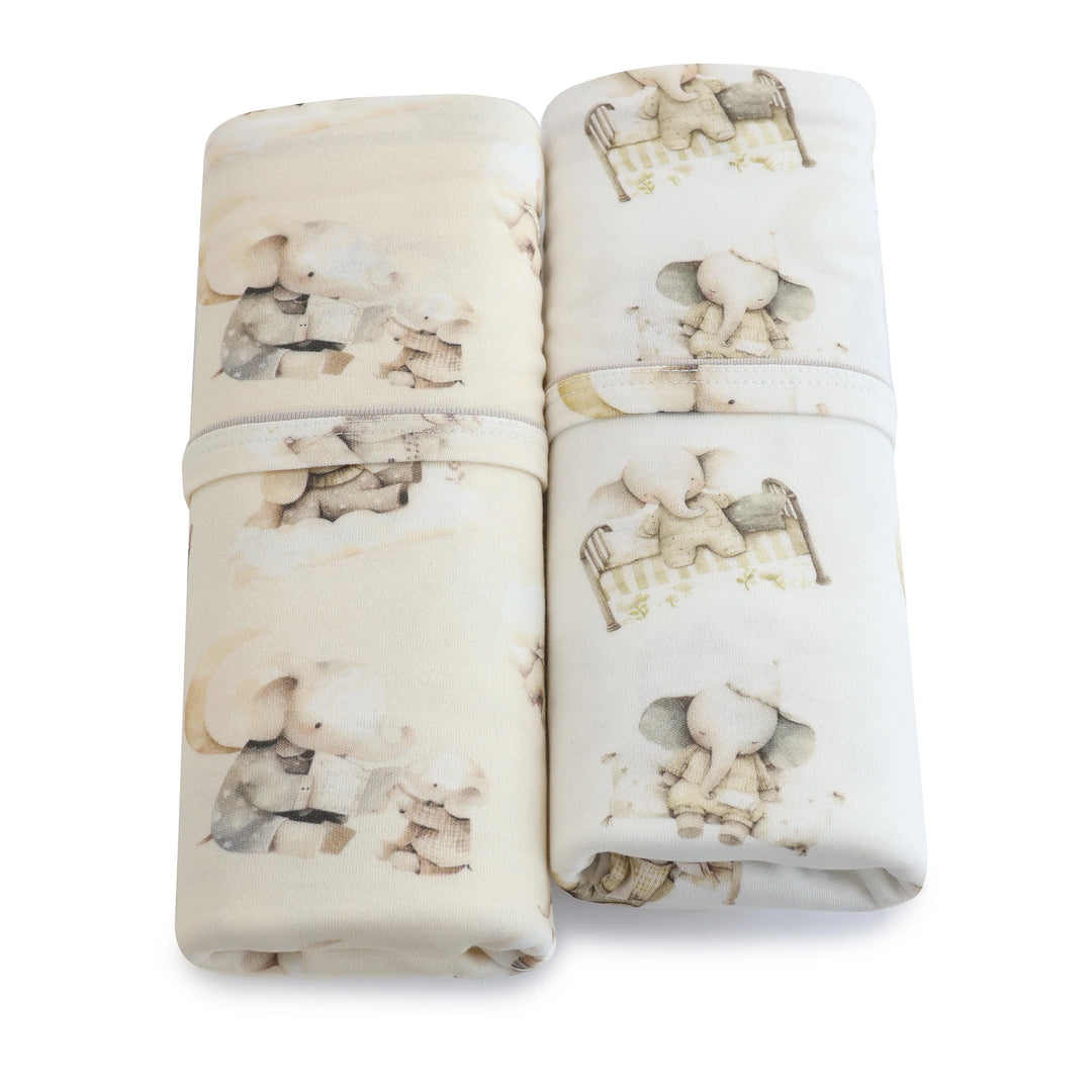 Bubba Blue Elephant Bedtime 2pk Jersey Wraps