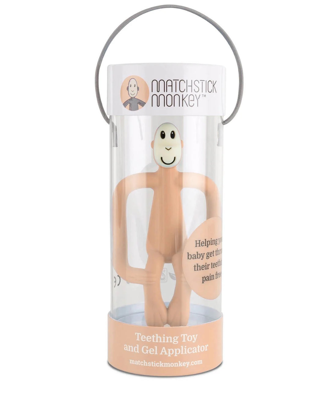Matchstick Monkey Teething Toy and Gel Applicator - Peach Salmon