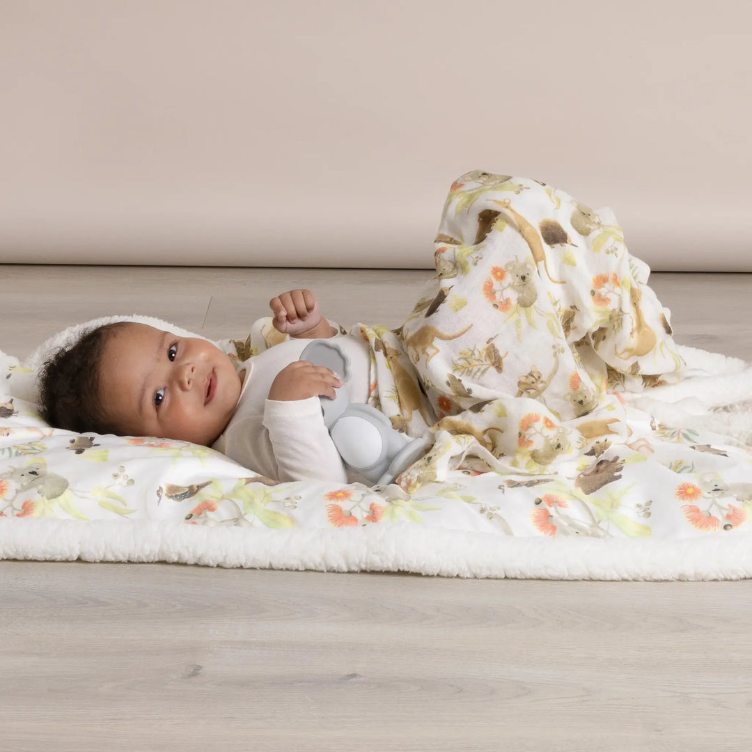 Bubba Blue Aussie Animals 3 PK MUSLIN WRAPS- OATMEAL