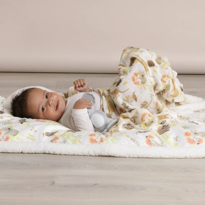 Bubba Blue Aussie Animals 3 PK MUSLIN WRAPS- OATMEAL