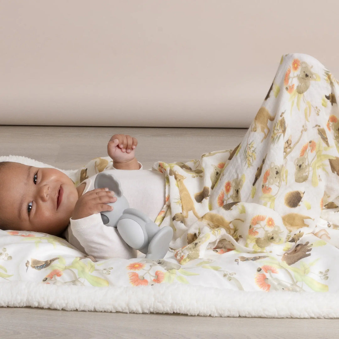 Bubba Blue Aussie Animals 3 PK MUSLIN WRAPS- OATMEAL