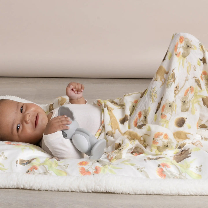 Bubba Blue Aussie Animals 3 PK MUSLIN WRAPS- OATMEAL