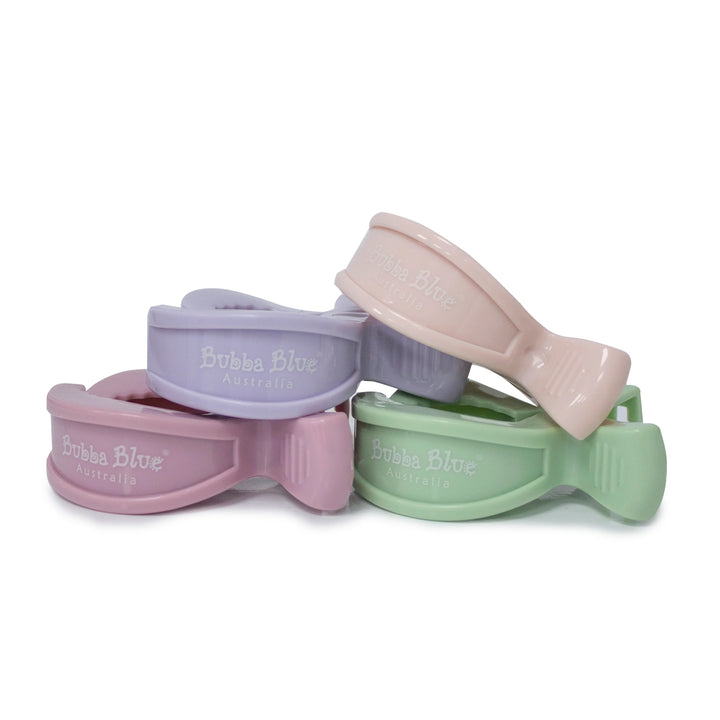 Bubba Blue 4pk Pram Clips Girl Pack - Dusty Berry/Salmon/Lilac/Olive