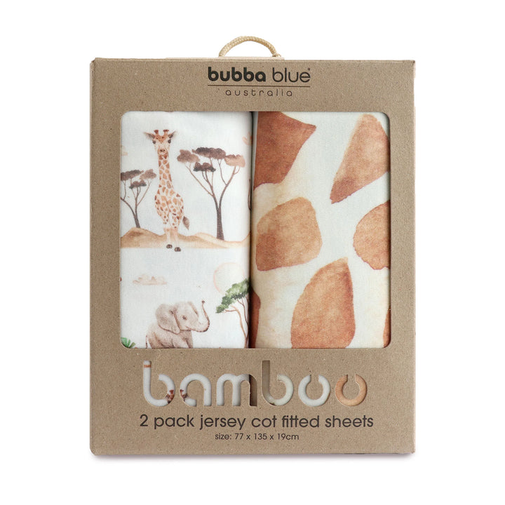 Bubba Blue Adventure Bamboo 2pk Jersey Cot Fitted Sheets