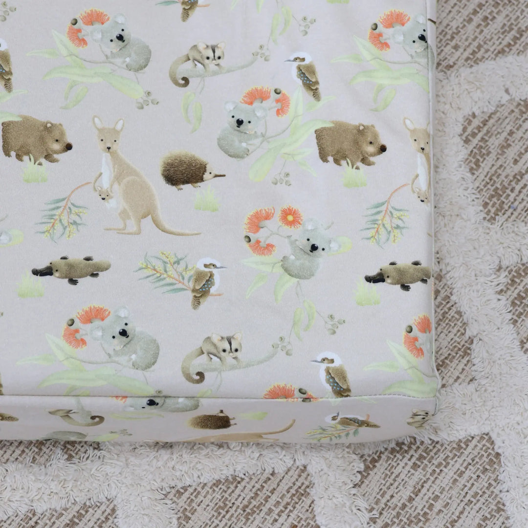 Bubba Blue Aussie Animals Waterproof Change Mat Cover - OATMEAL
