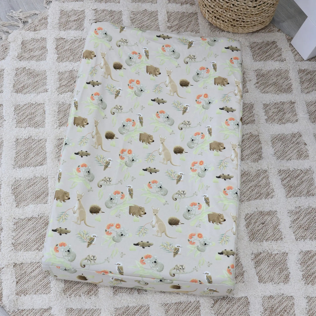 Bubba Blue Aussie Animals Waterproof Change Mat Cover - OATMEAL
