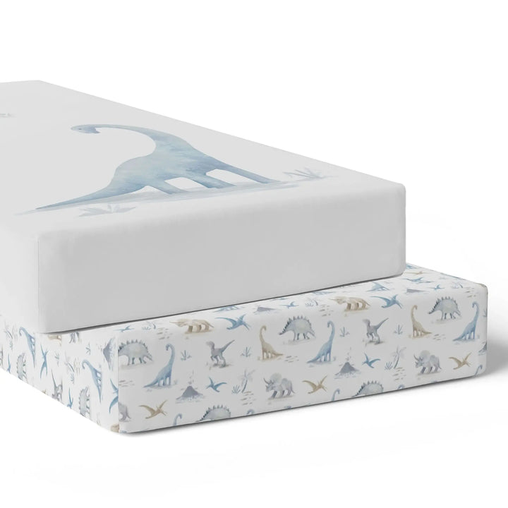 Bubba Blue Jurassic Bamboo 2pk Jersey Cot Fitted Sheets