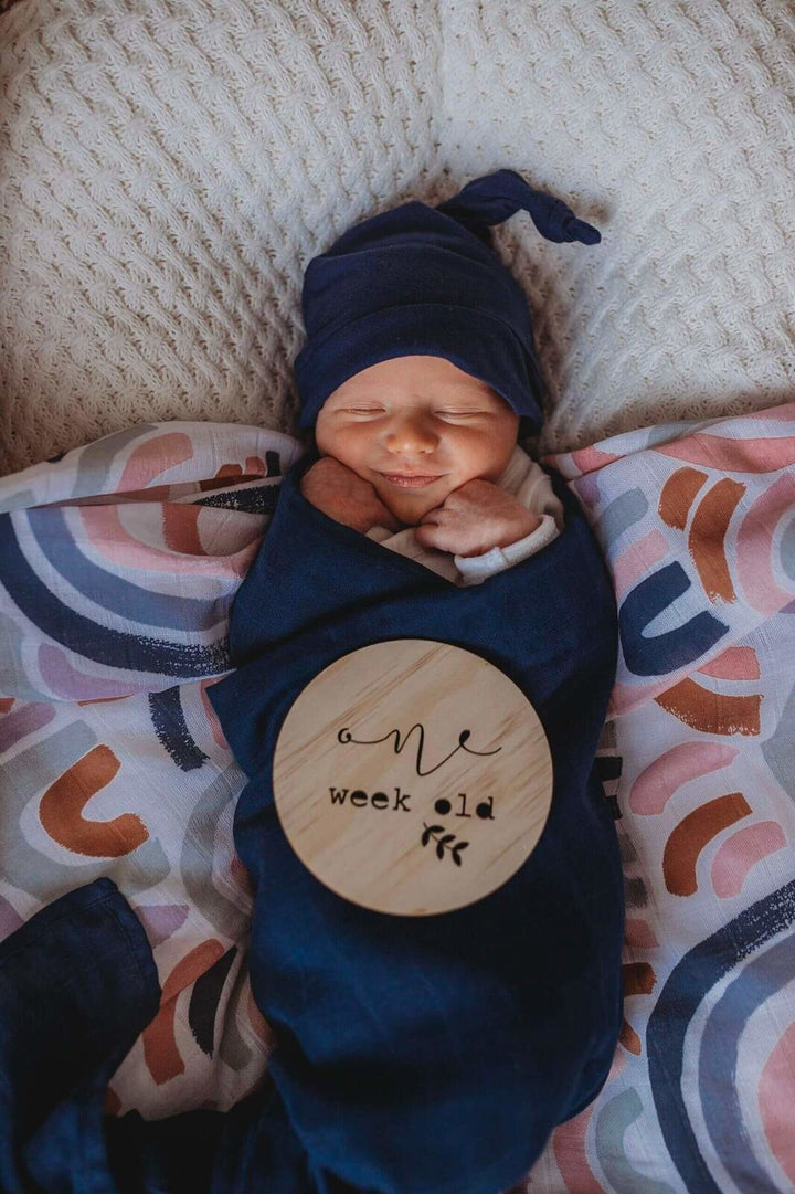 Organic Muslin Wrap Navy