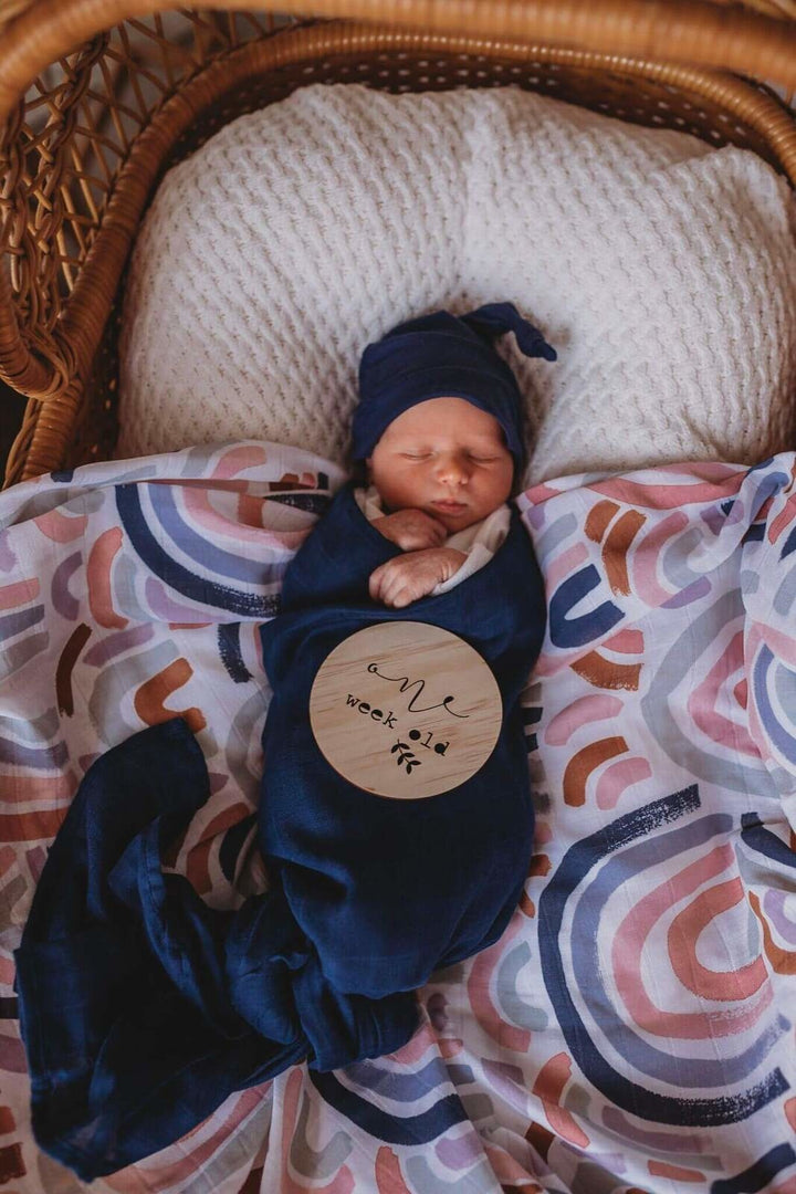 Organic Muslin Wrap Navy